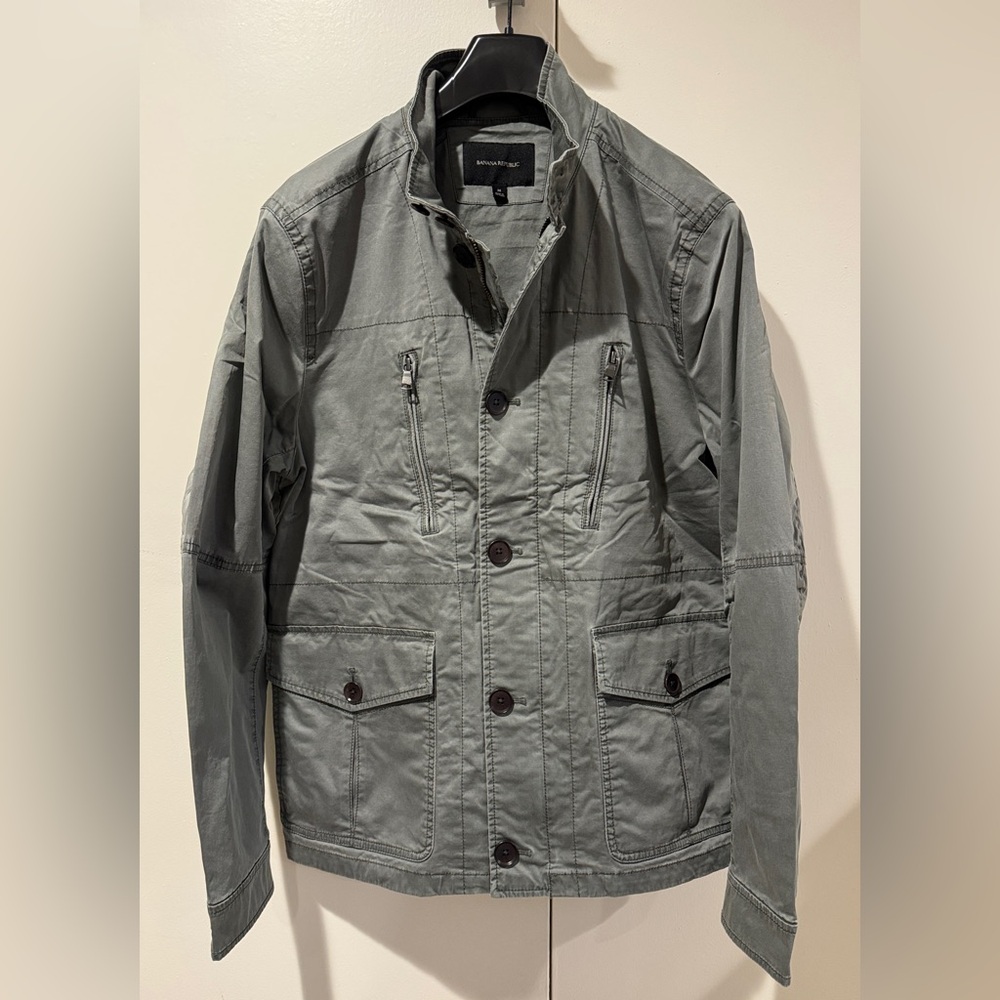 Banana Republic Men's Military Field Jacket in Olive Green, M